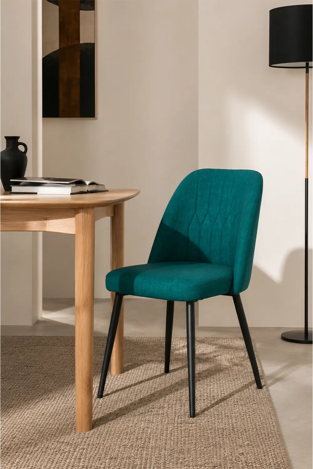 silla acolchada verde