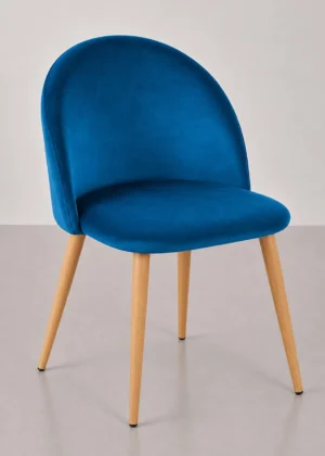 sila tapizada yumi azul patas madera