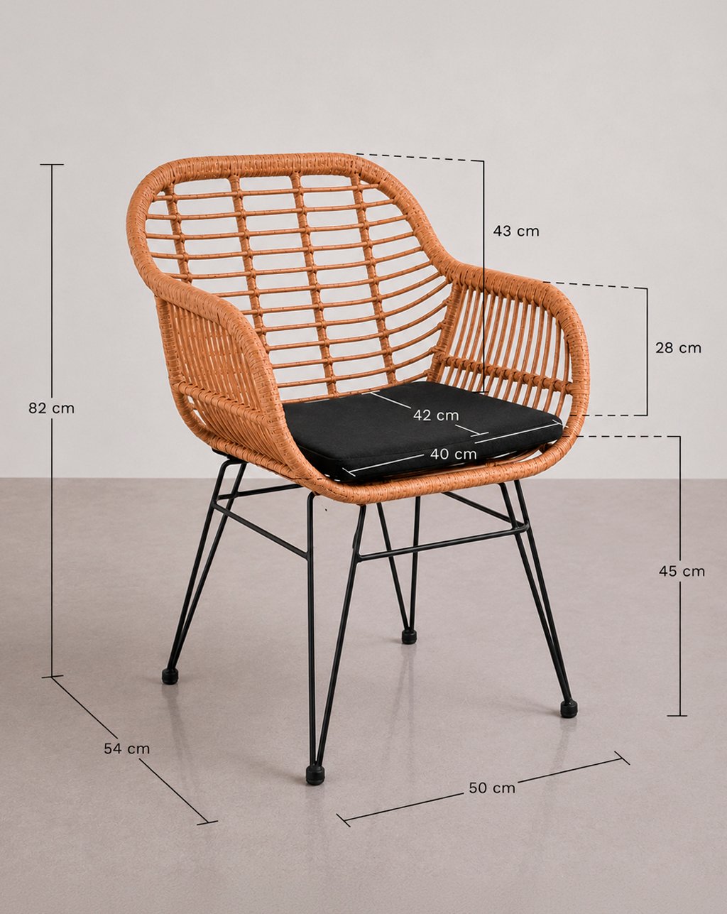 silla jardin de ratan sintetico