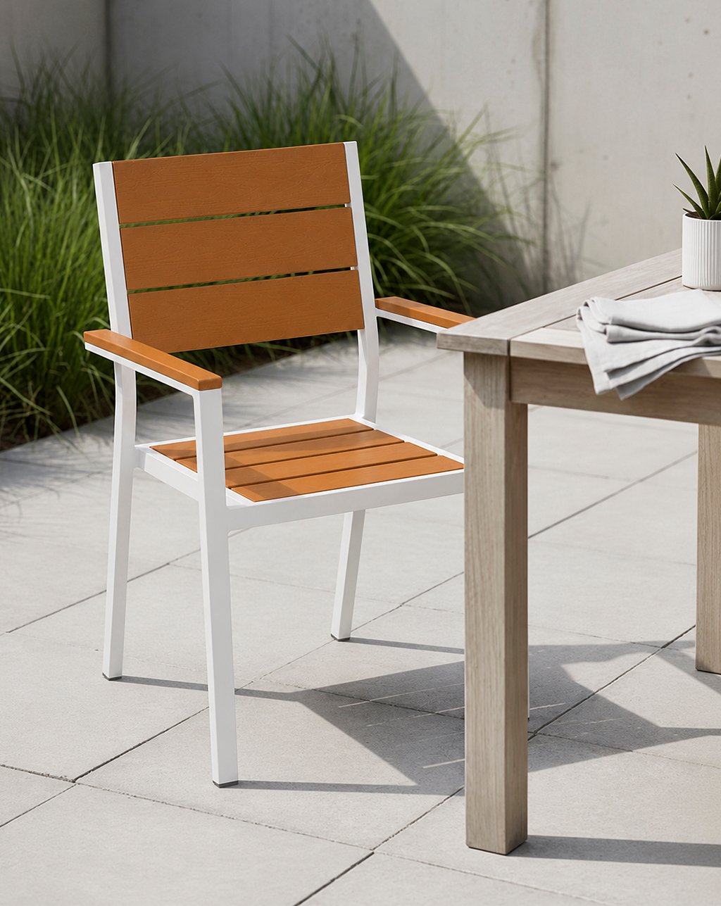 silla apilable aluminio terraza