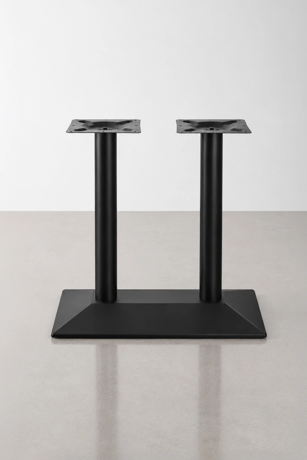 pie doble de mesa central rectangular