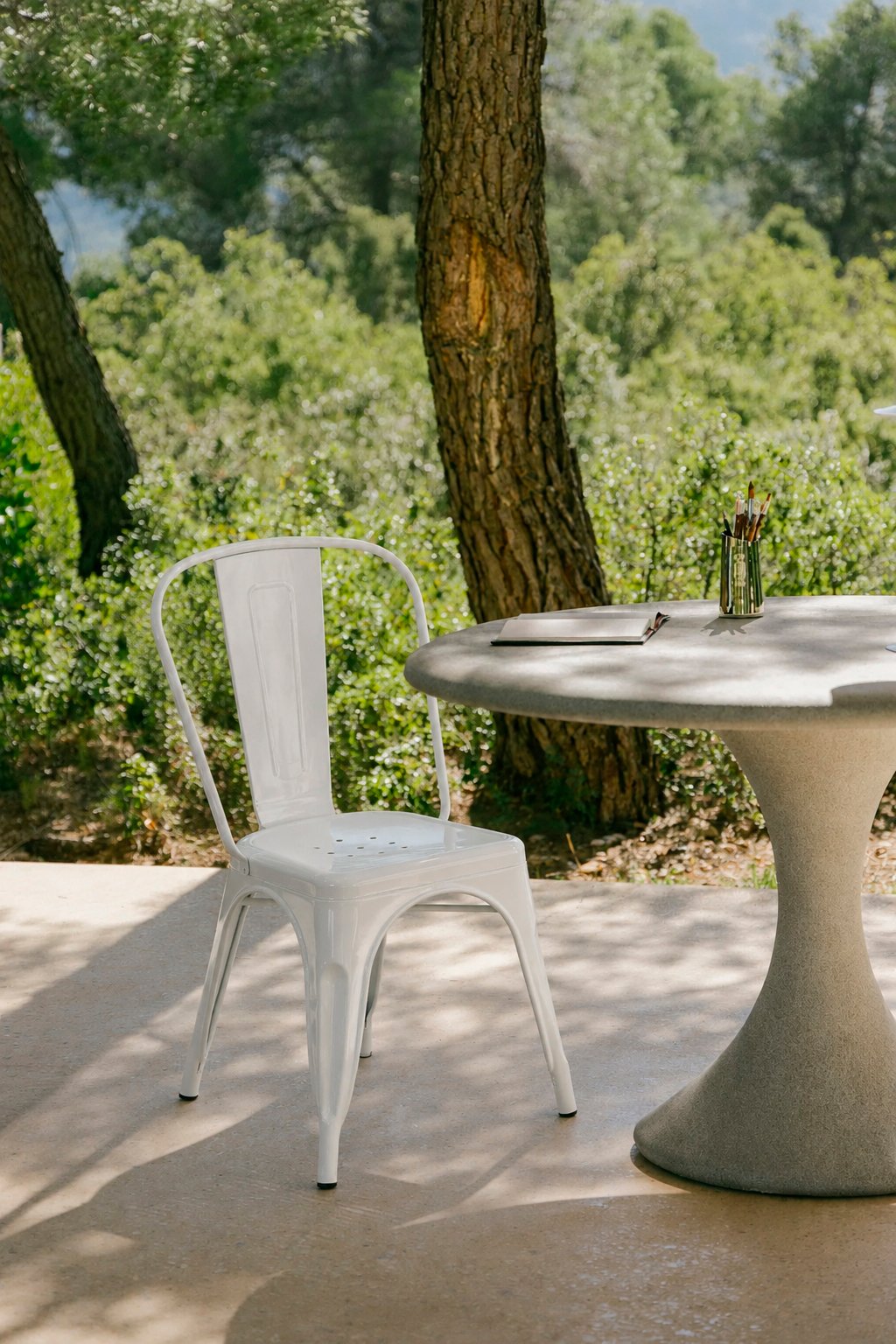 silla jardin vintage blanca