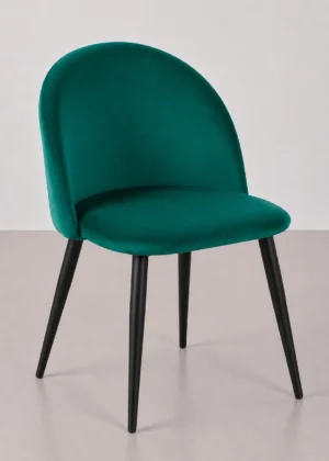 silla tapizada yumi verde patas negras