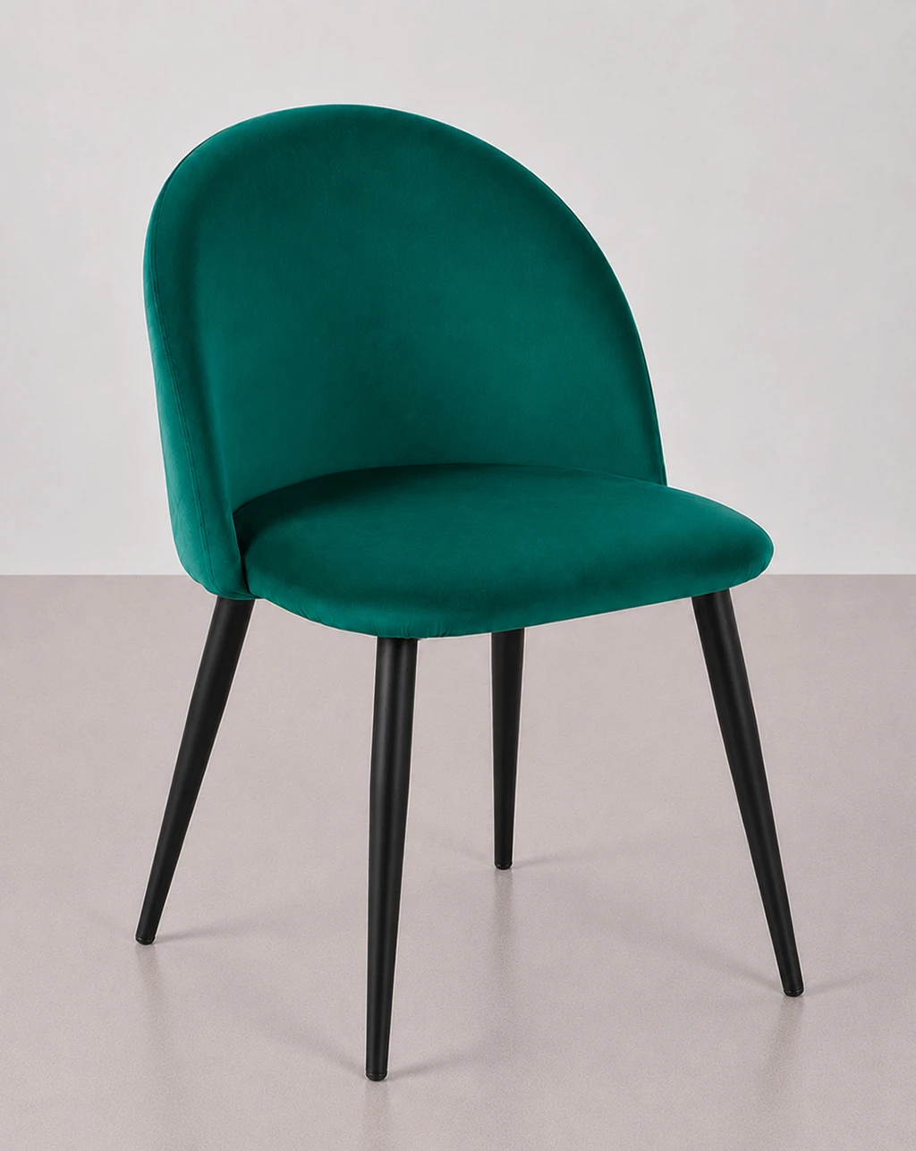 silla tapizada yumi verde patas negras