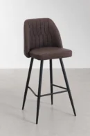 taburete alto acolchado con asiento cafe