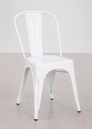 silla estilo industrial blanca