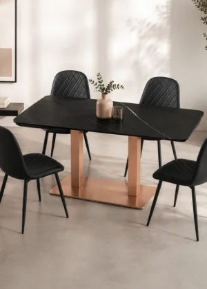Conjunto de Mesa Comedor y Sillas Tapizadas Guntur