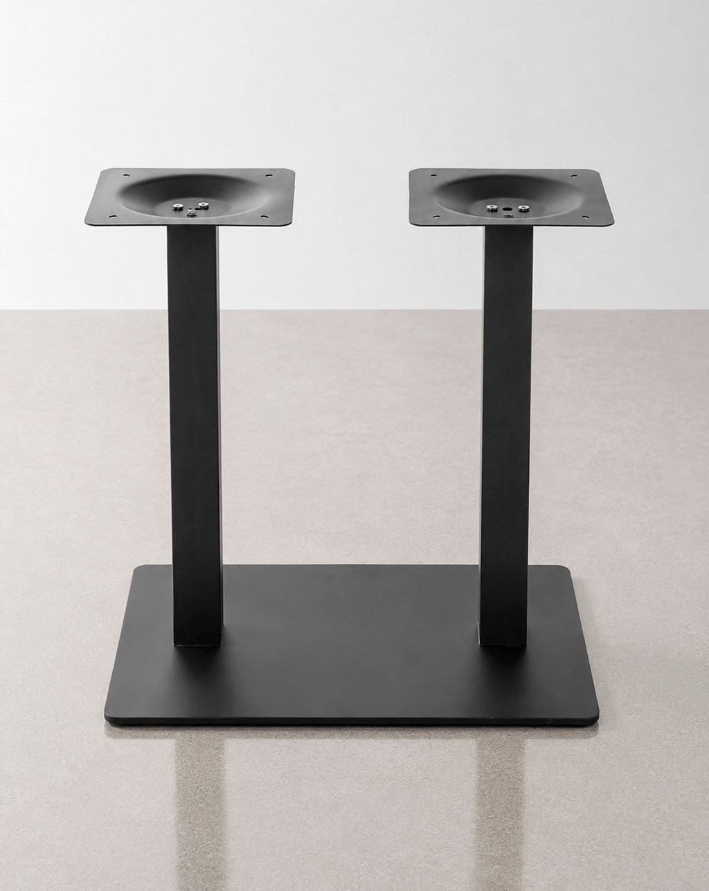 base doble metalica de mesa rectangular