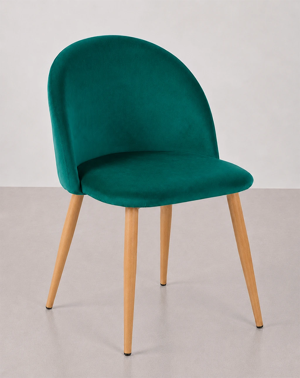 silla tapizada yumi verde patas madera