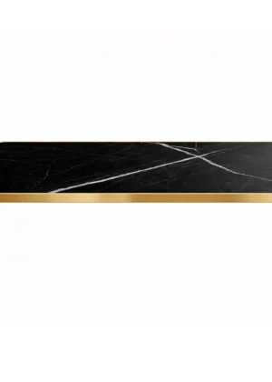 Tablero Mesa Contract Multicapa Mármol Negro Canto Dorado - 120x80x3cm