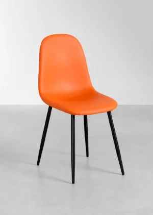 silla tapizada barata naranja