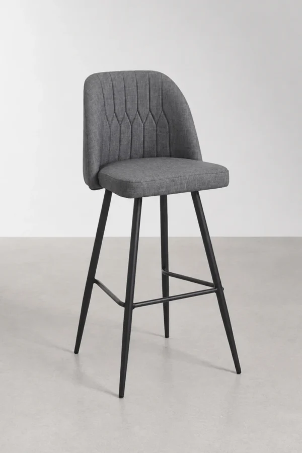 assise haute rembourrée grise