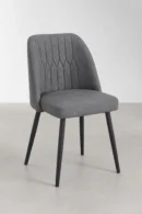 silla tapizada gris