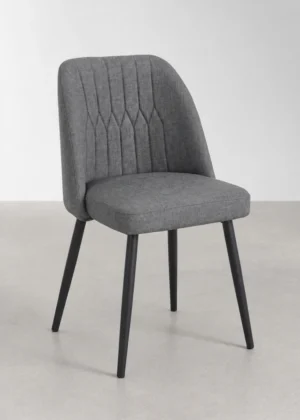silla tapizada gris