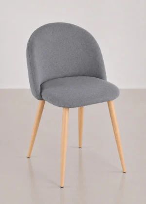 silla tapizada yumi gris patas madera