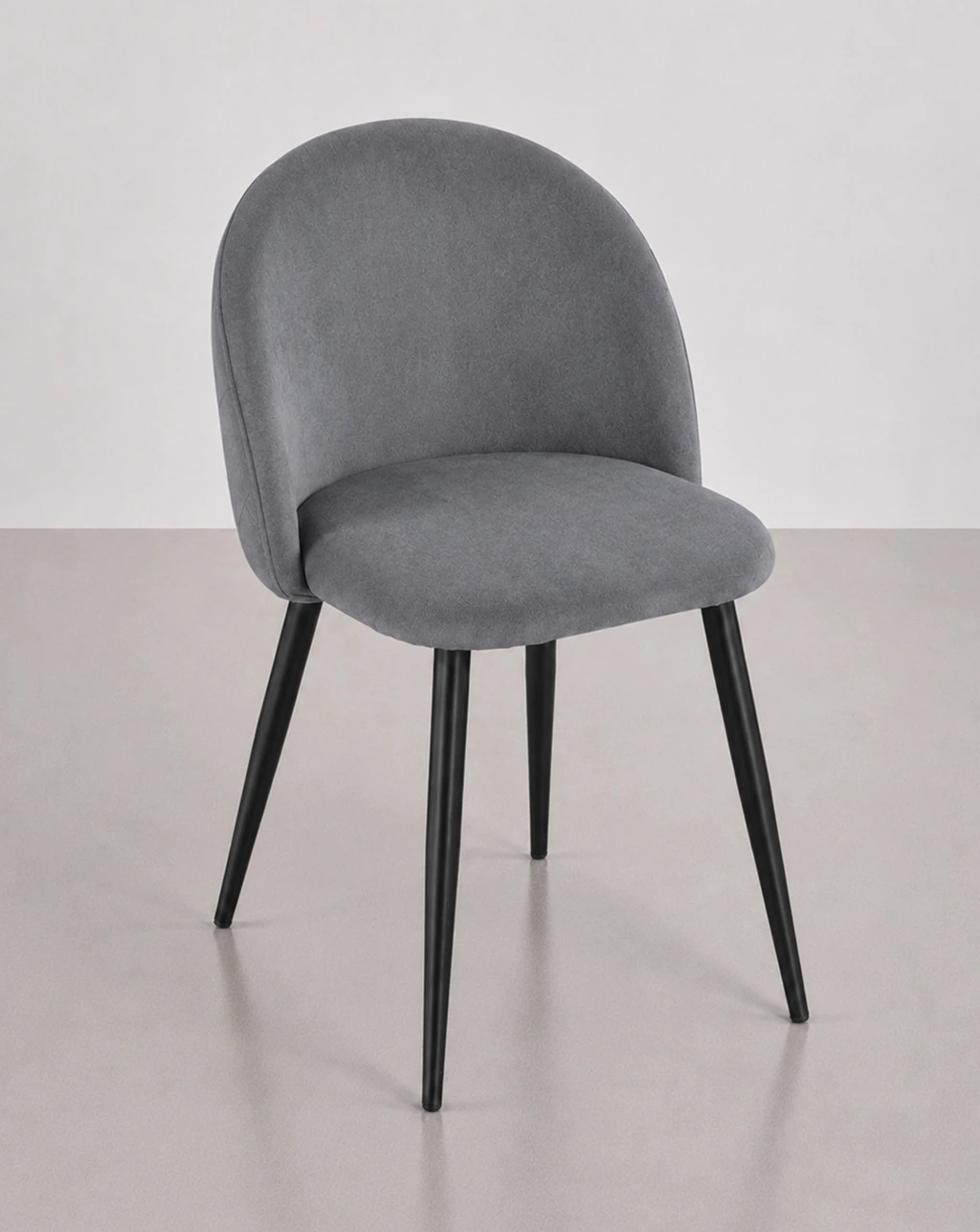 silla tapizada yumi gris patas negras