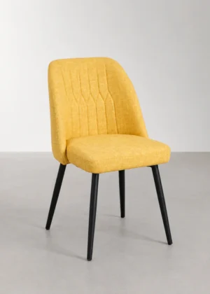silla mostaza acolchada