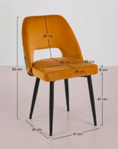 silla comedor terciopelo floral medidas