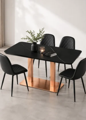 Mesa Comedor y Sillas Tapizadas