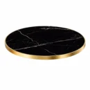 Plateau de Table Contract Marbre Noir Pierre Frittée Brillant