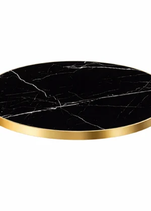 Tablero Mesa Contract Mármol Negro Piedra Sinterizada Brillo - 120Øx3cm