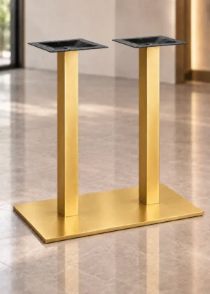 base doble de Mesa Contract Rectangular Bari Duo Dorado