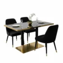 Plateau de Table Contract Marbre Noir Pierre Frittée Brillant