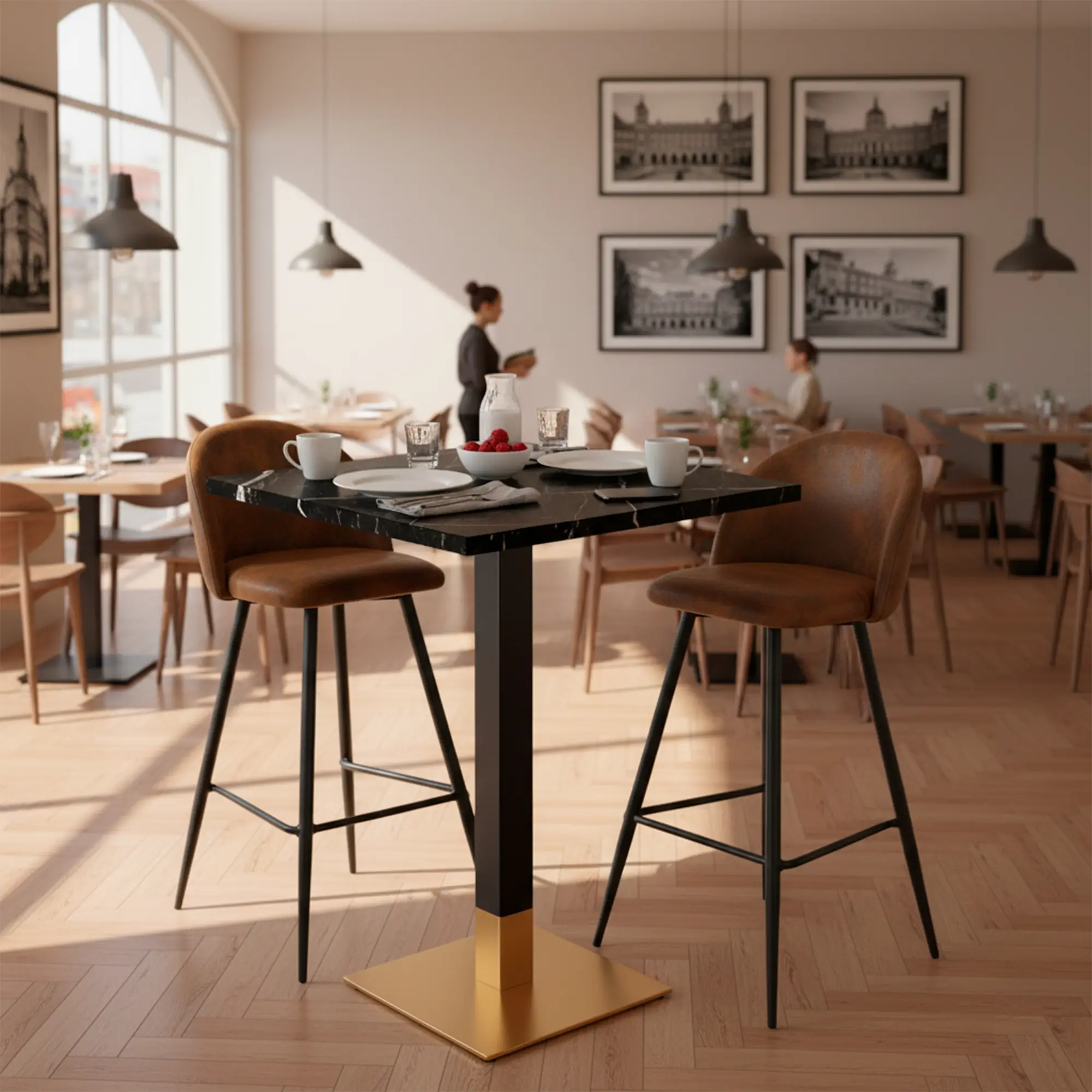 Pie de Mesa Contract Alta Cuadrada Noida - Imagen 2