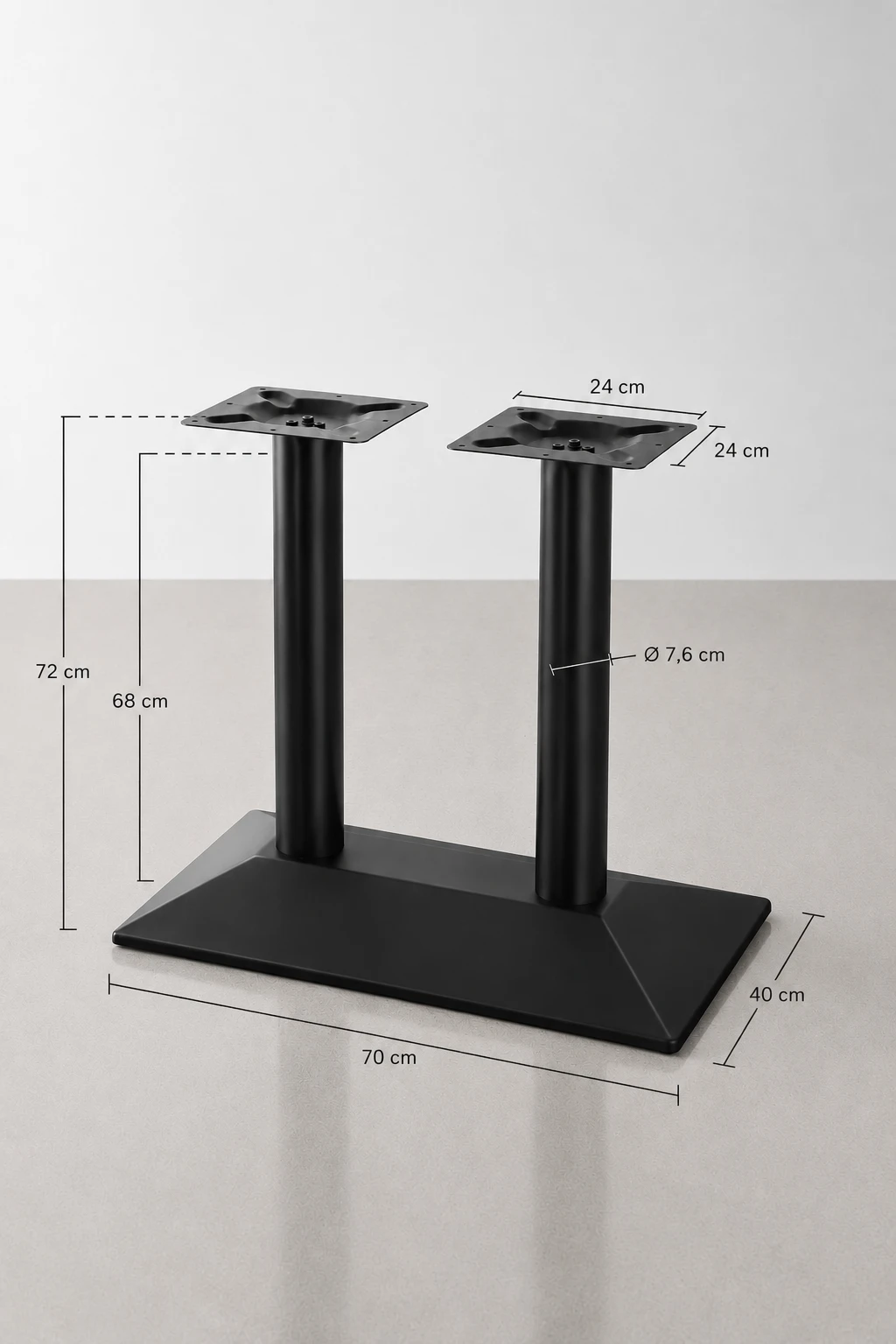 pie metalico de mesa grande
