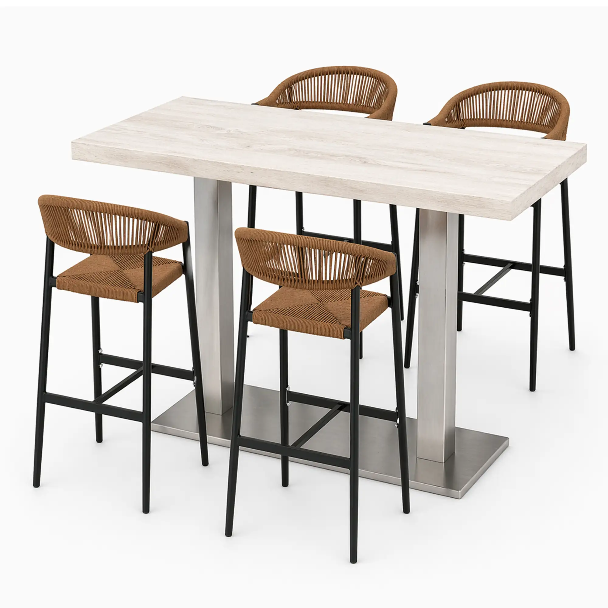Pie Doble de Mesa Contract Alta Rectangular Lof - Imagen 3