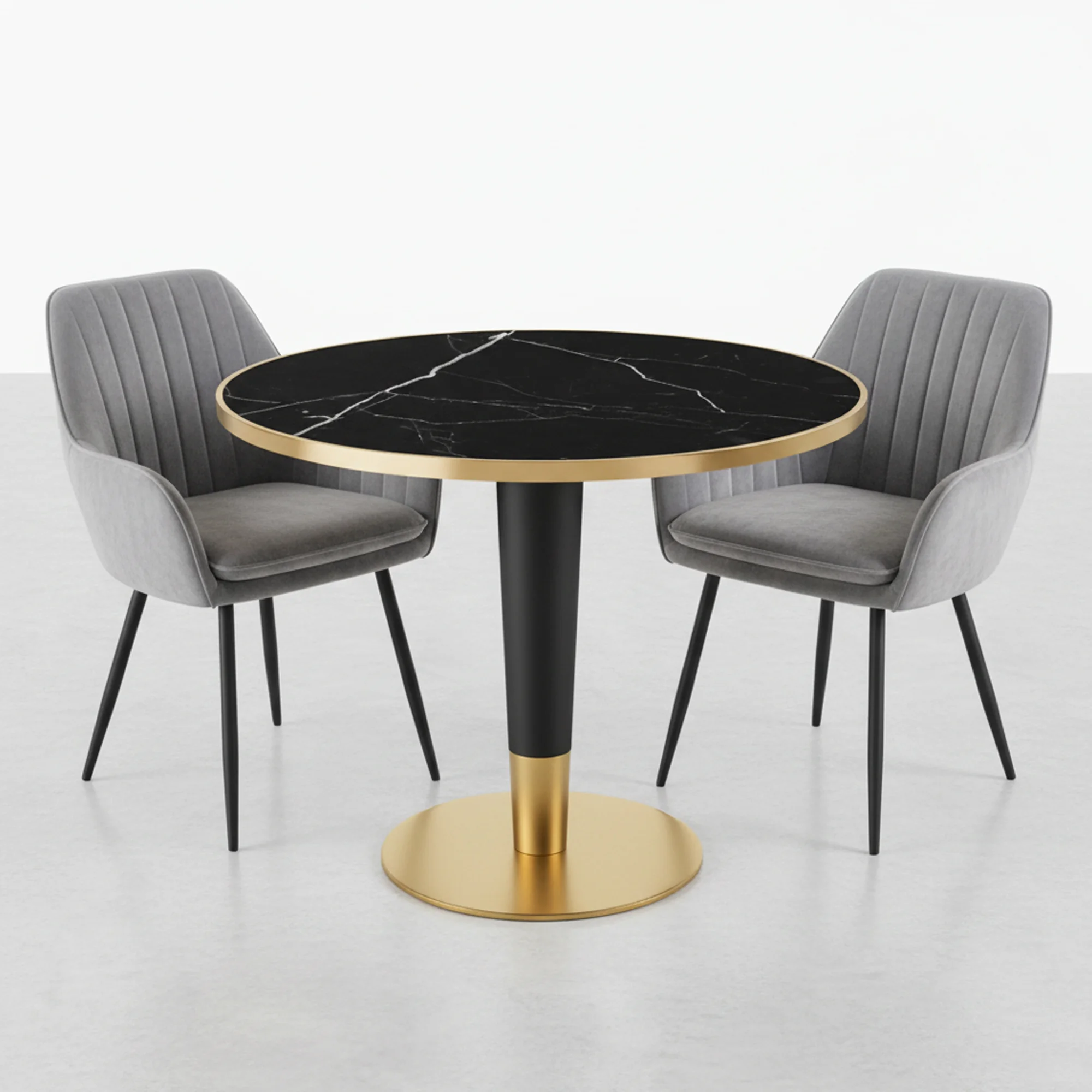 Mesa Contract Comedor Redonda Doha Mármol Negro - Imagen 3