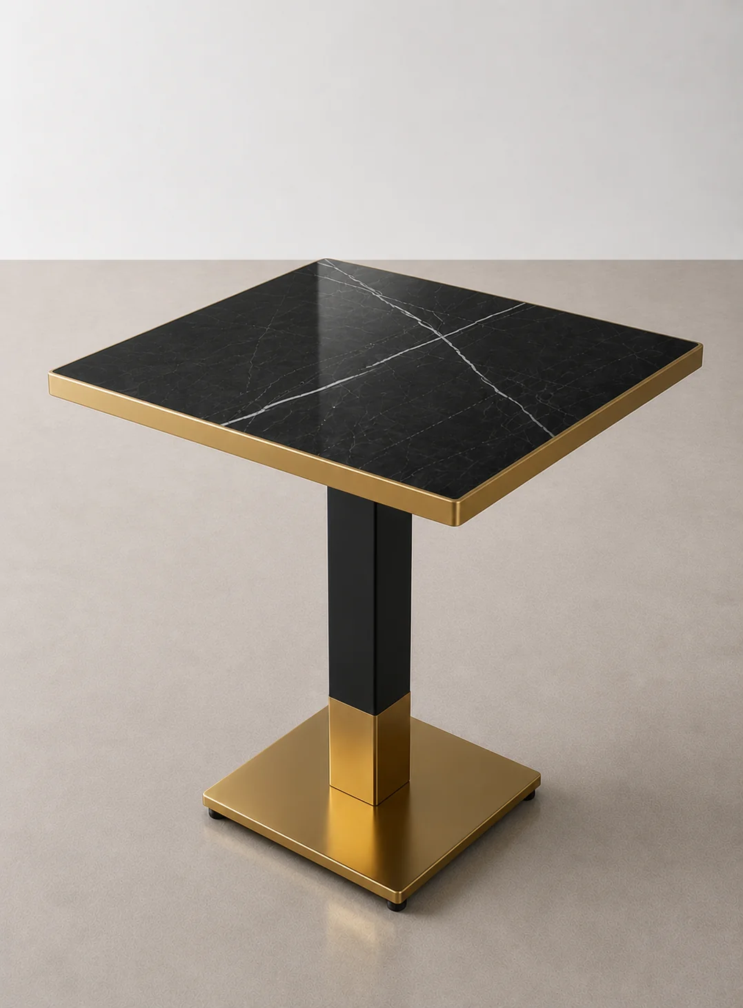mesa marmol negro cuadrada