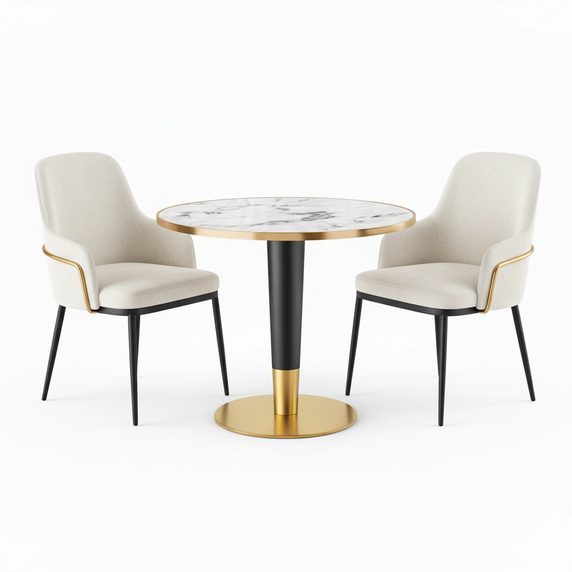 Mesa Contract Comedor Redonda Doha Mármol Blanco - Imagen 4