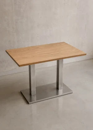 mesa rectangular doble pie central