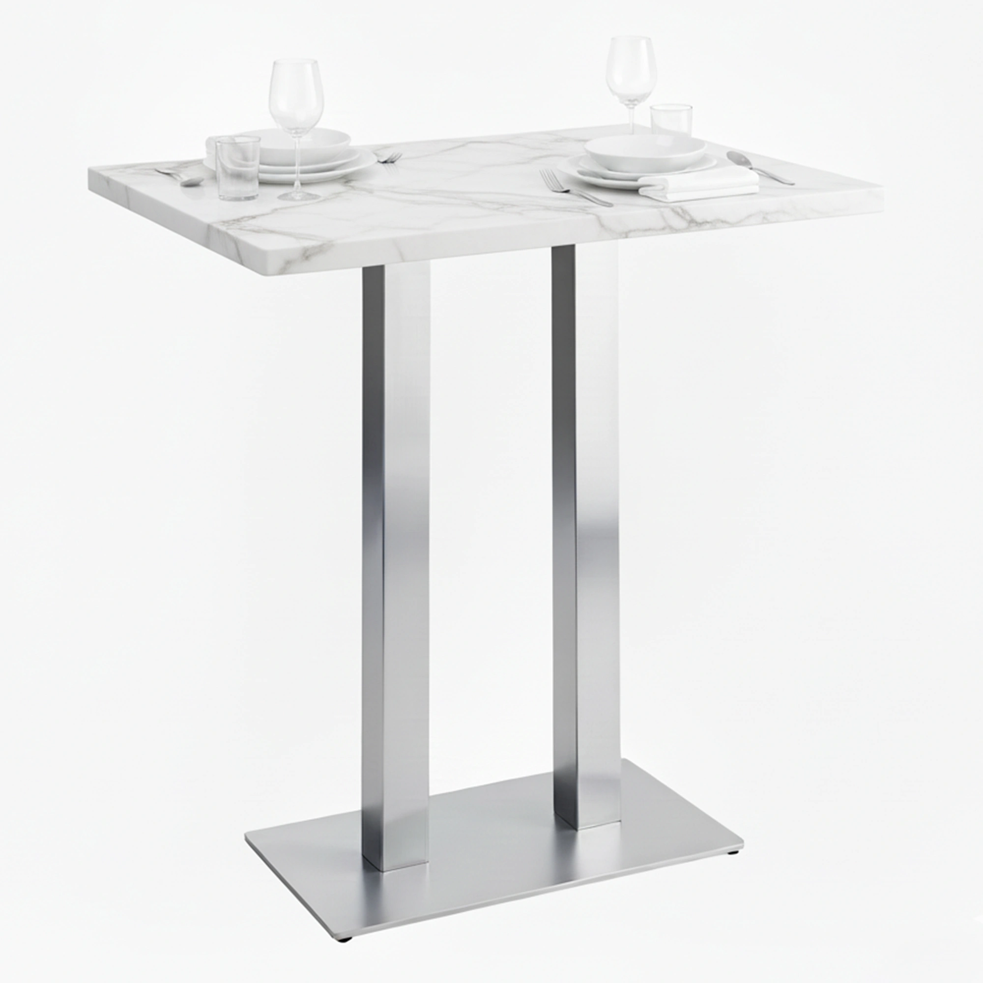 Pie Doble de Mesa Contract Alta Rectangular Lof - Imagen 5