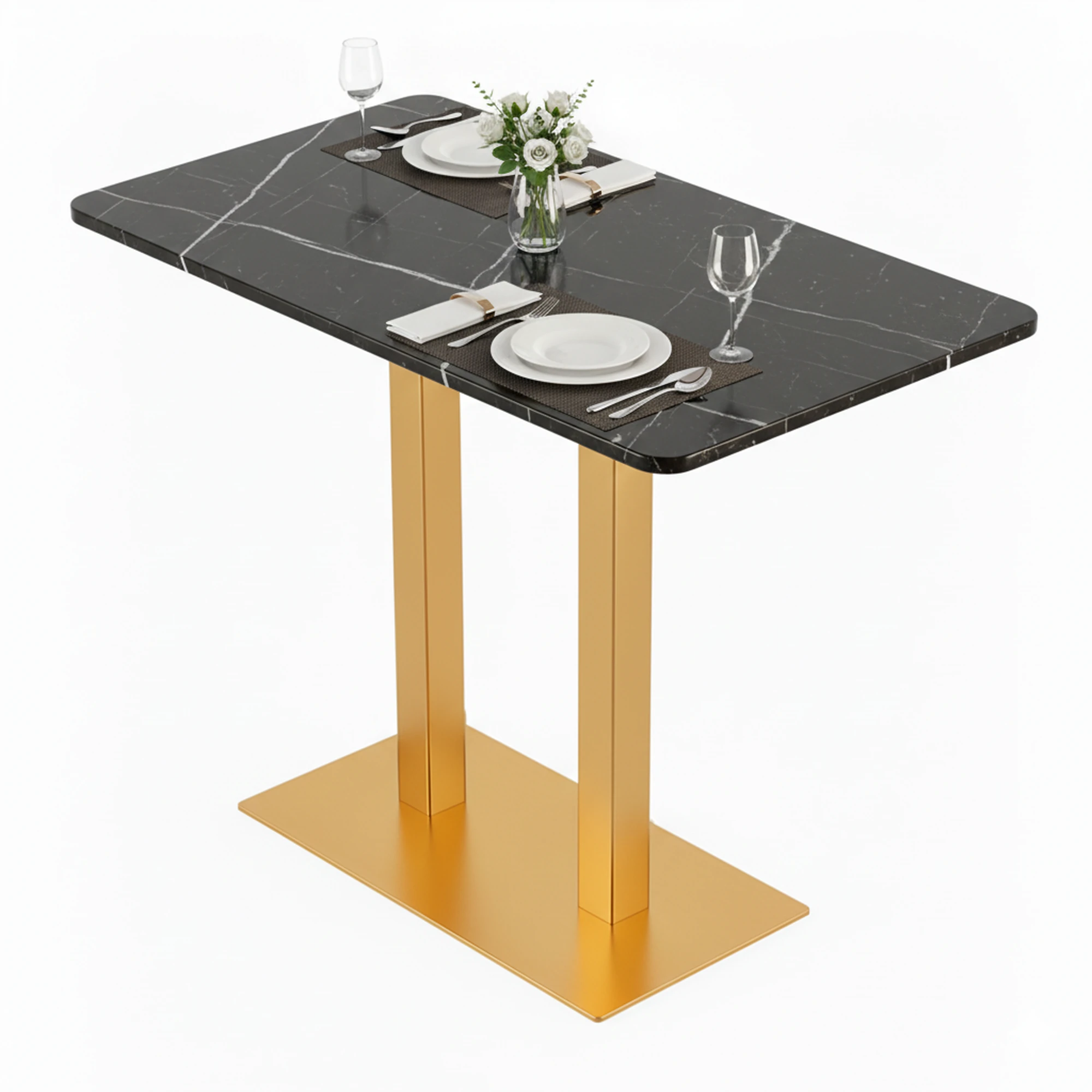 Pie Doble Mesa Contract Alta Rectangular Giza - Imagen 5