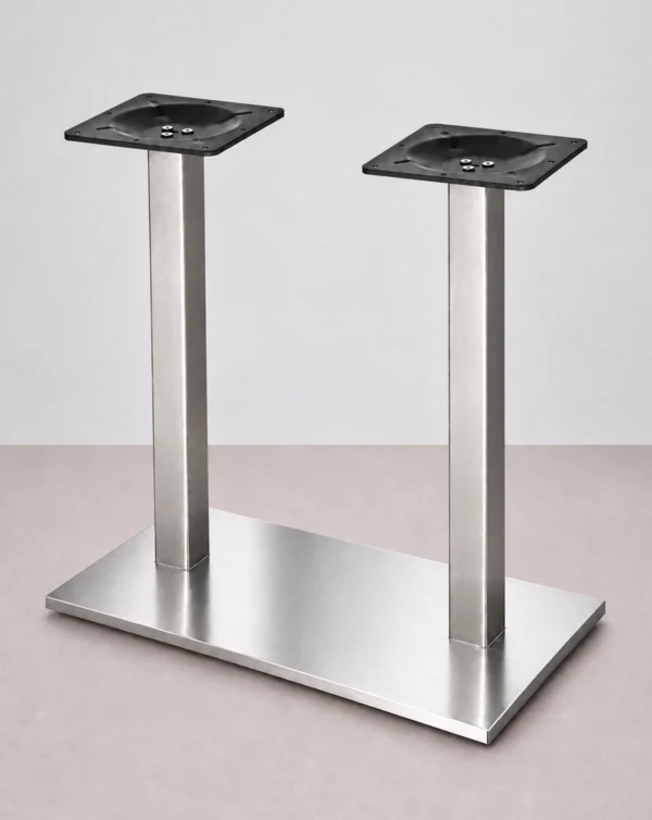 double piètement en acier pour table de restaurant