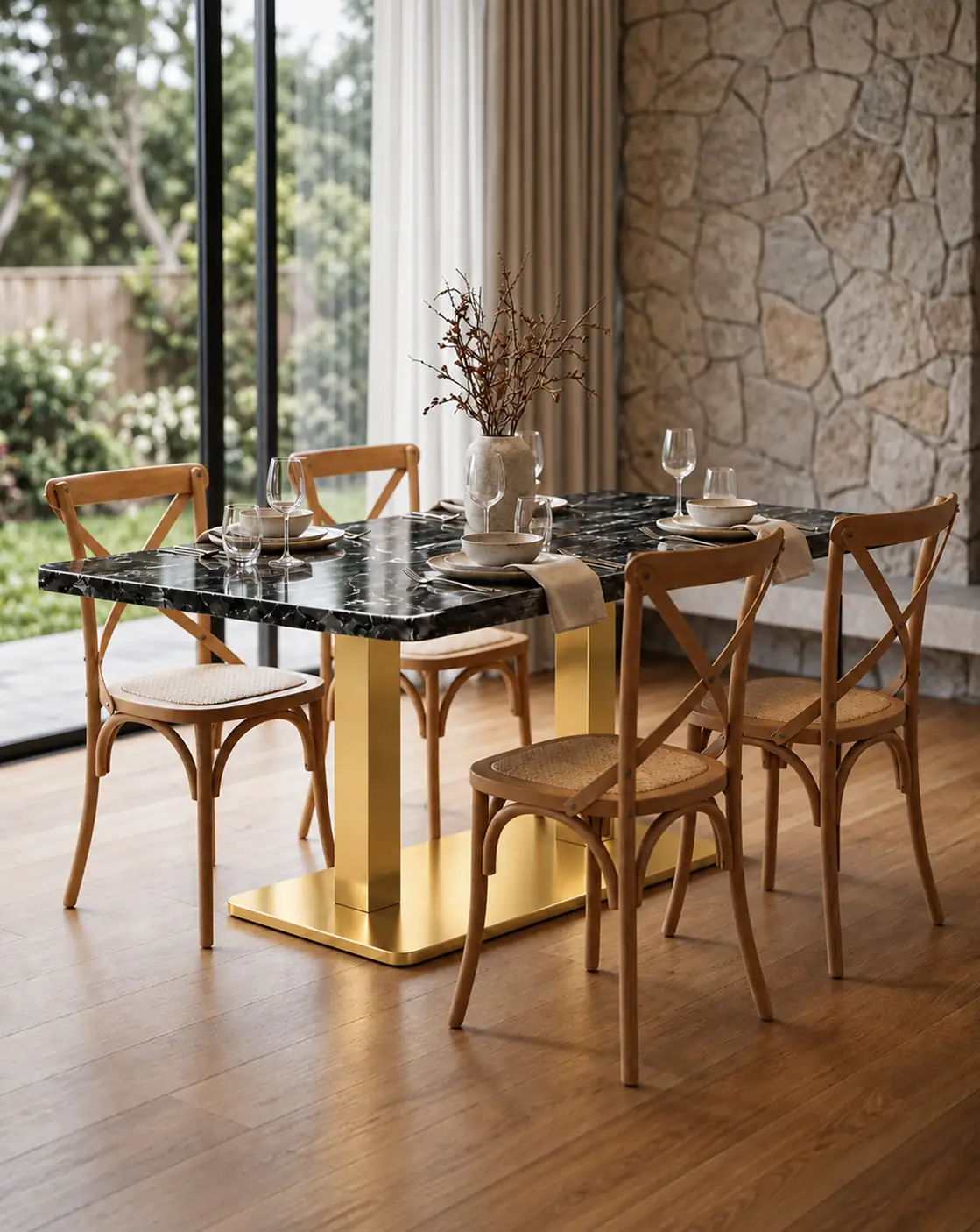 base de mesa rectangular hostelería