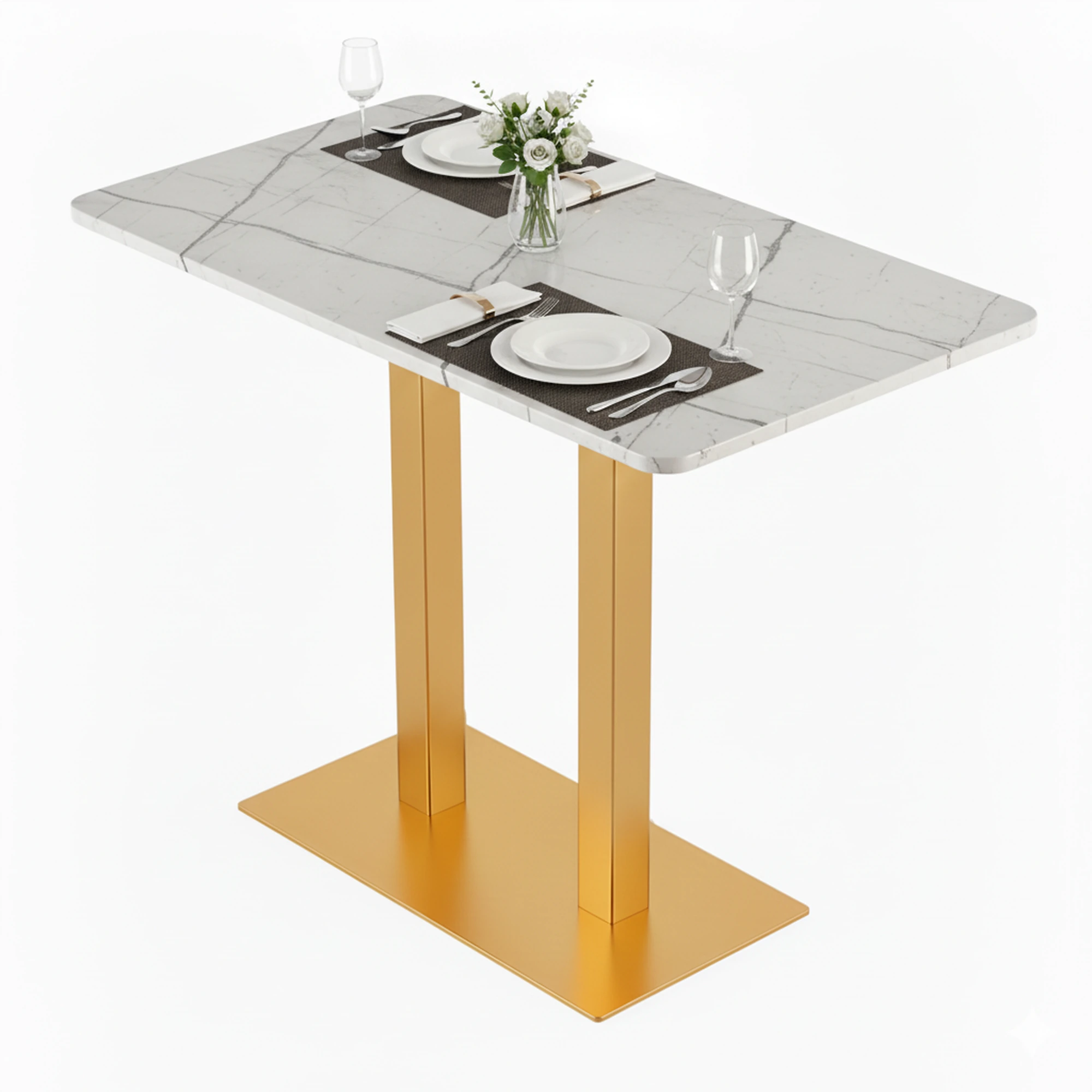 Pie Doble Mesa Contract Alta Rectangular Giza - Imagen 3