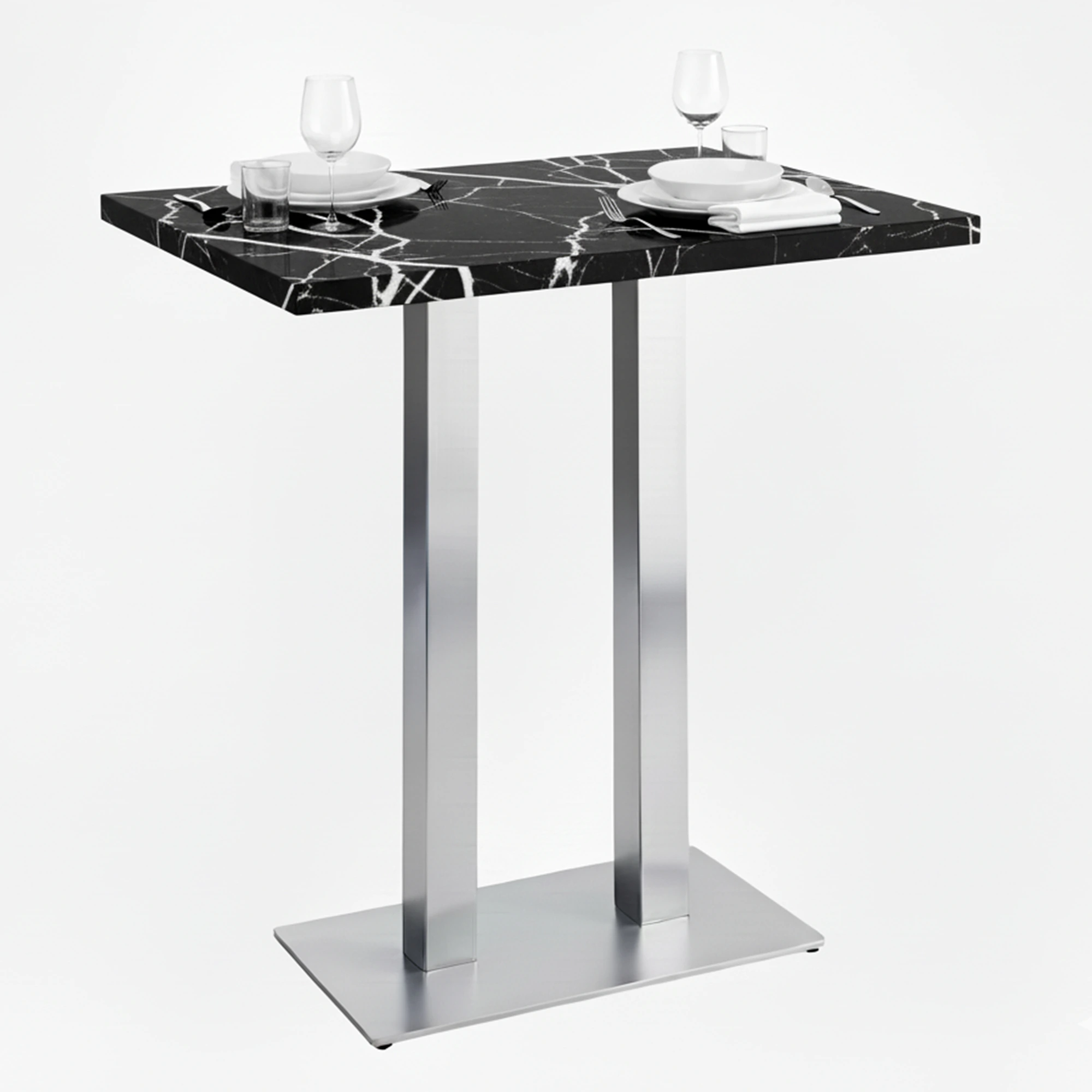 Pie Doble de Mesa Contract Alta Rectangular Lof - Imagen 6
