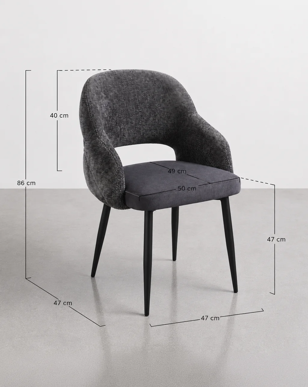 silla acochada medidas
