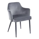 Chaise de Salle à Manger en Velours avec Accoudoirs Alba