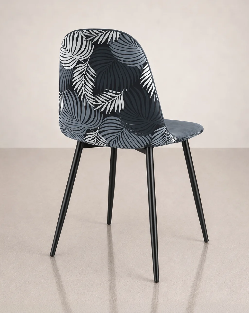 silla tapizada terciopelo gris
