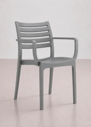 silla balcon apilable gris