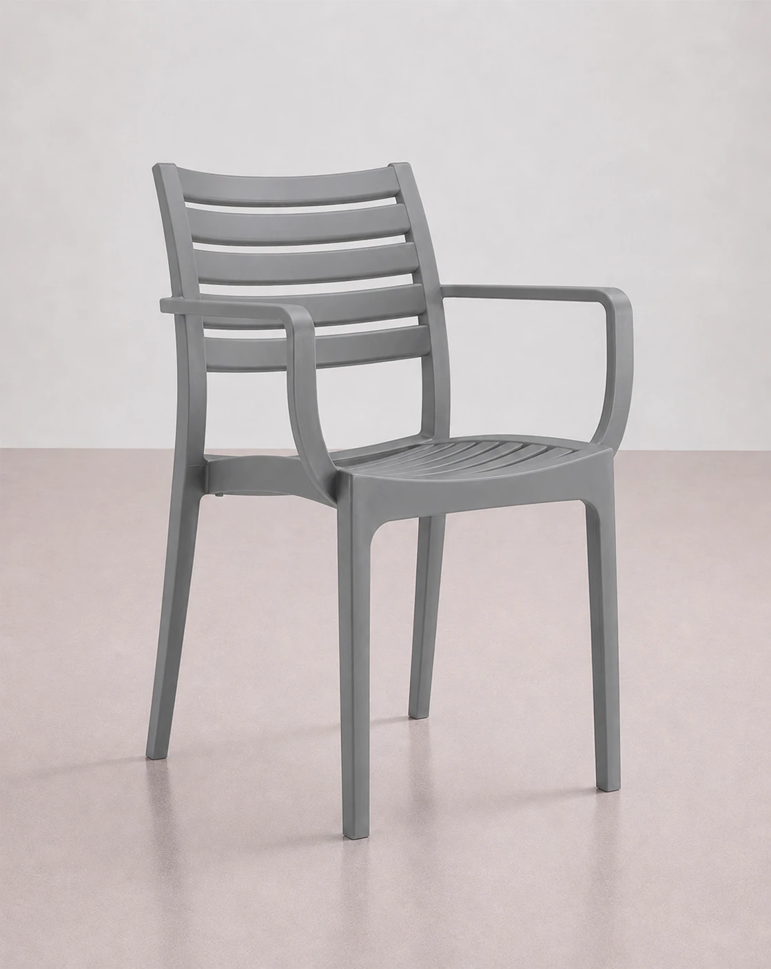 silla balcon apilable gris