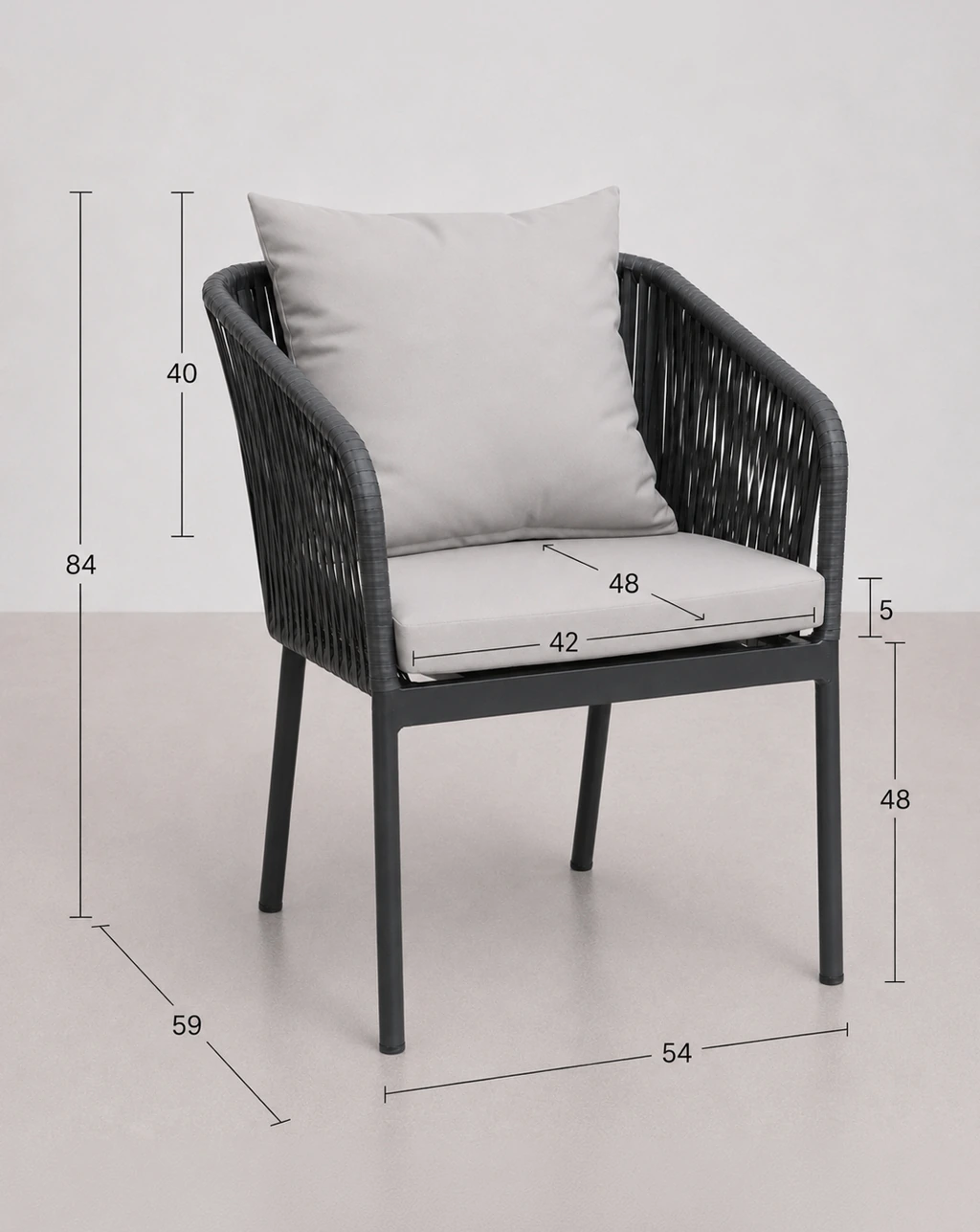 silla exterior mimbre sintetico