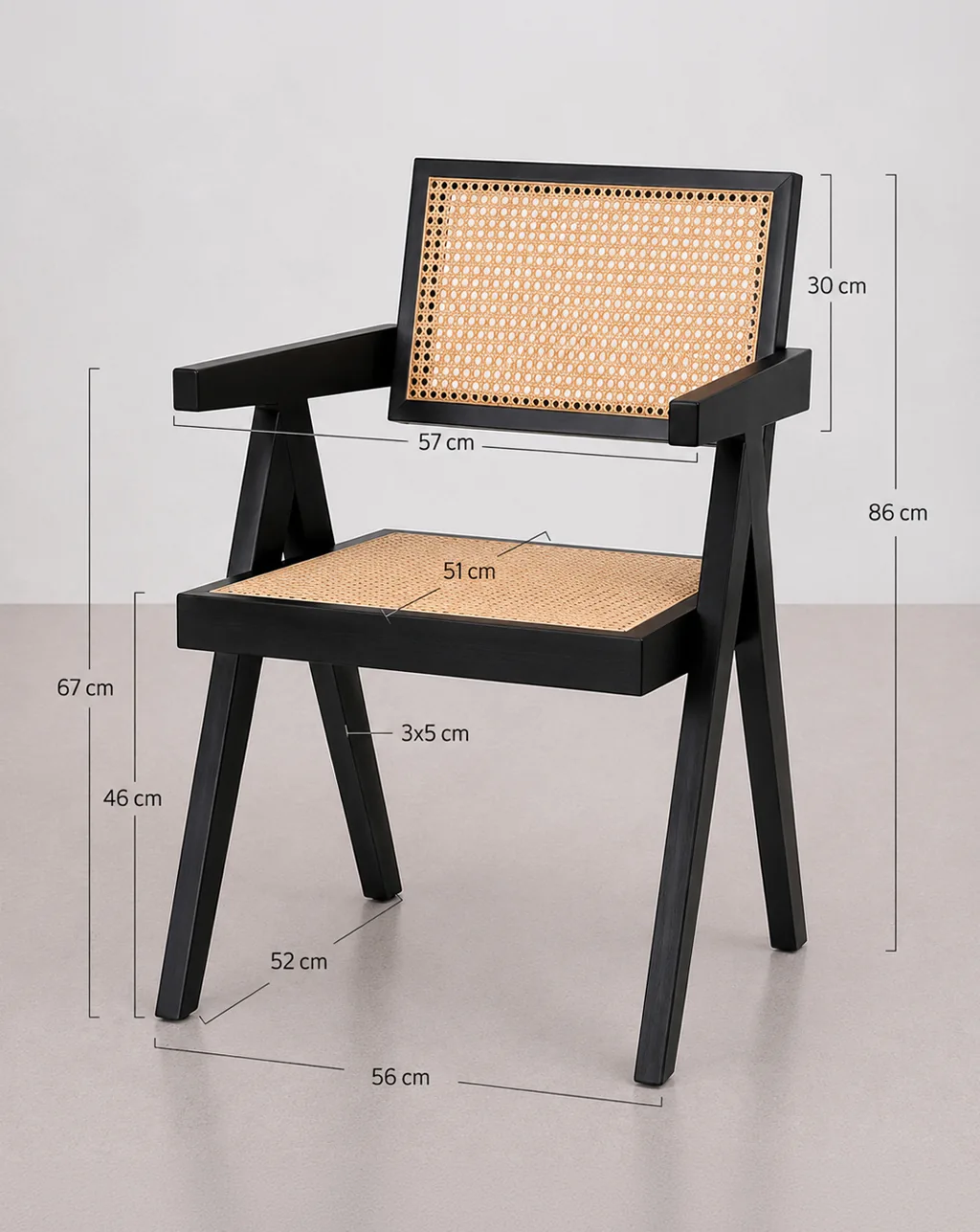 silla madera negra