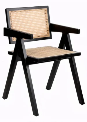 Silla Profesional de Madera y Ratán Oslo con Reposabrazos
