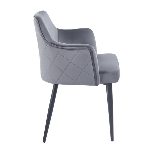 Silla de Comedor en Terciopelo con Reposabrazos Alba – Image 9