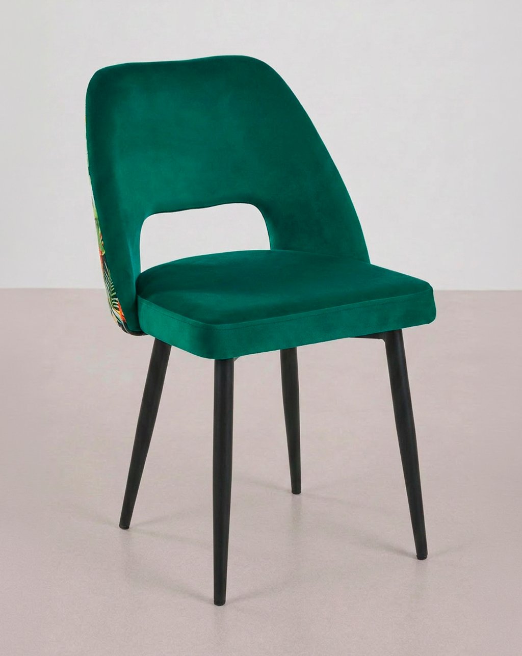 silla restarante terciopelo verde floral